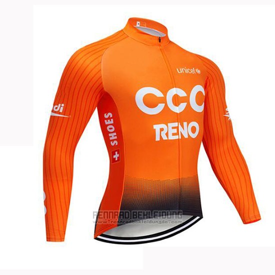 2019 Fahrradbekleidung CCC Orange Trikot Langarm und Tragerhose